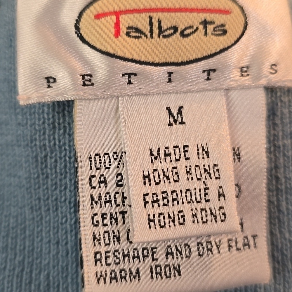 Talbots Petites Long Cardigan and Shirt Baby Blue - Picture 5 of 12